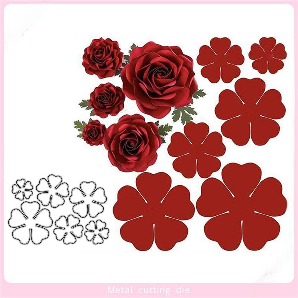 6 шт. Новые штампы 3D Роза Цветок Вырубные штампы Трафареты Скрапбукинг Тиснение DIY Поделки Бумажные открытки Декор альбома Металлические штампы Вырезать