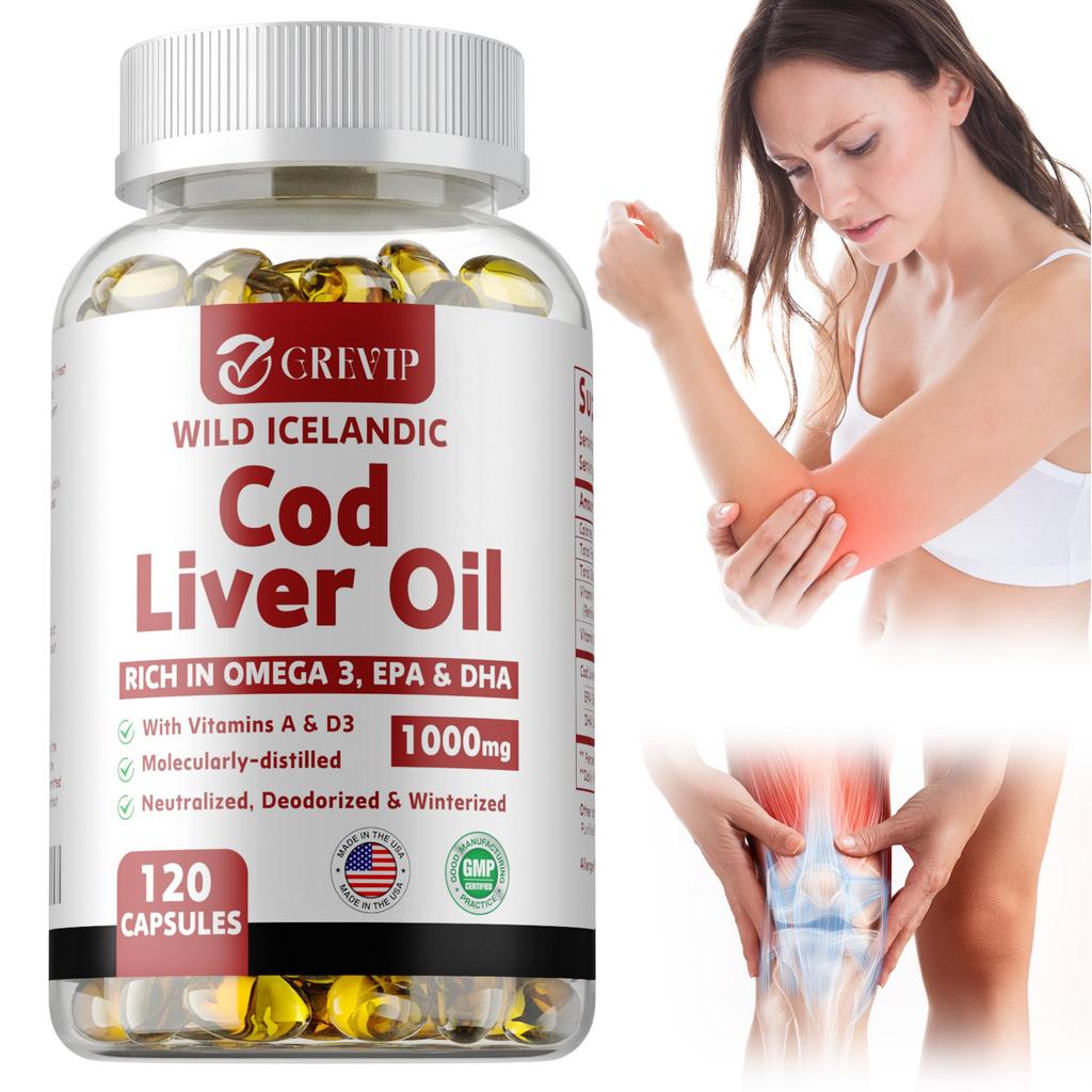 Grevip - Cod Liver Oil Capsules - Heart, Brain, Joint Health, and Immune System Health
