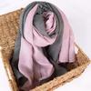 Women'S Cotton And Linen Two-Color Splicing Scarf Fashionable Super Long Warm Shawl Contrasting Colors Japanese Fresh Scarf