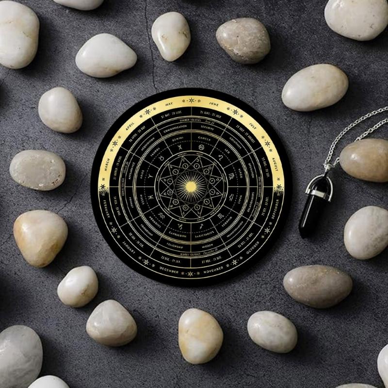 Metaphysical Message Board Mat Witchcraft Fortune Telling Altar Board Divinations Pendulum Board Round Dowsing Board