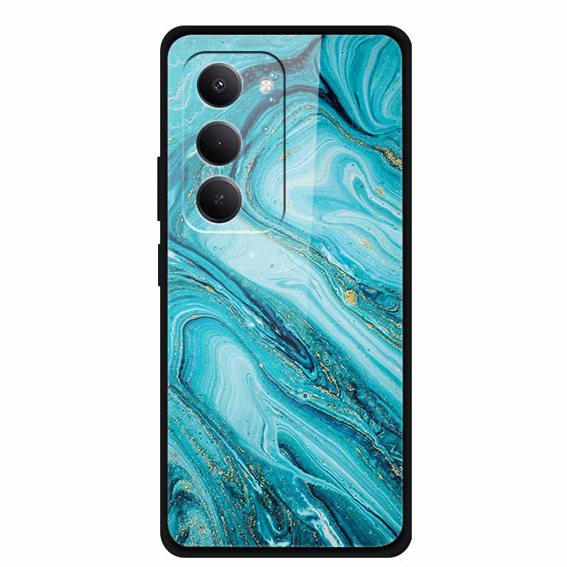 Стеклянная задняя крышка для чехла Redmi 15 4G 6,9" Закаленное стекло Мраморный Цветной чехол для телефона для Redmi 15 5G Защитная крышка Capa