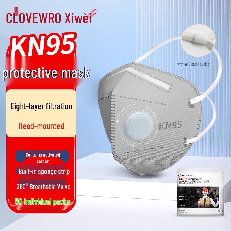 Xiwei KN95 Anti-Dust Mask with Breathing Valve and Activated Carbon