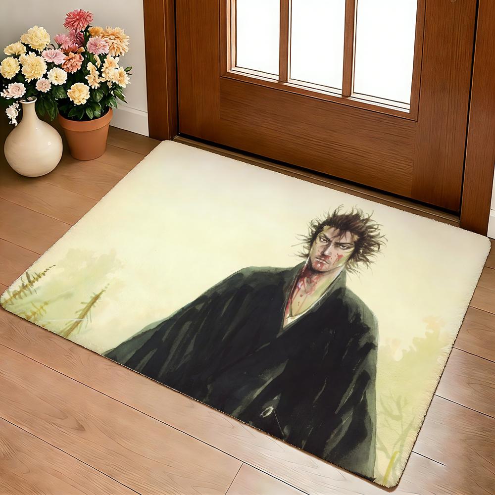 Классическое аниме Vagabond Напольный коврик Уютный фланелевый Мягкий толстый нескользящий коврик Для гостиной спальни кухни Декор Ковры