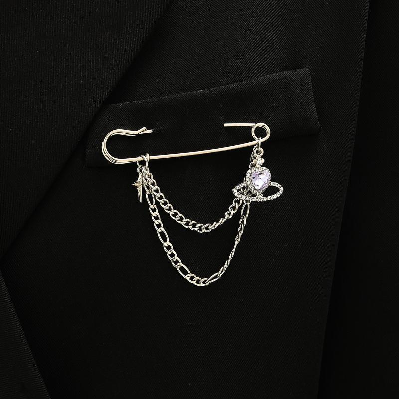 Панк Брошь с кисточкой Любовь Бабочка Цепь Скрепка Многоэлементная Ретро Цепь для брюк Крутые Хип-хоп Готические Броши Аксессуары