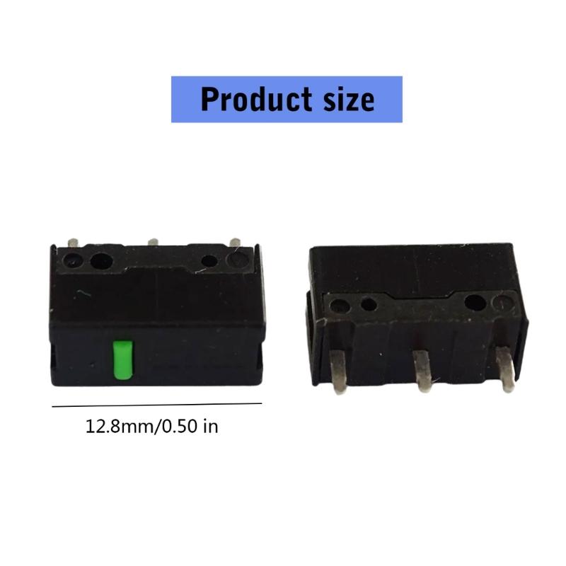 Медный микропереключатель с зеленой точкой для игровой мыши для ПК с 3-контактной конструкцией, рассчитанный на 60 миллионов нажатий