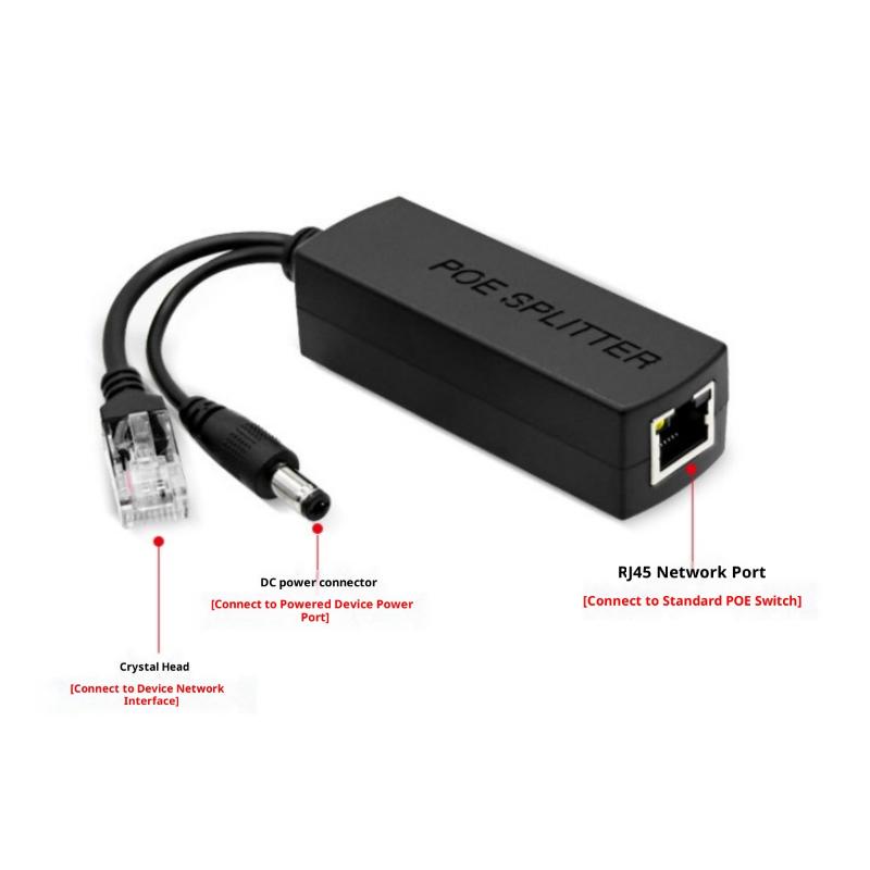 1 шт. POE Сплиттер Адаптер 48 В до 12 В IEEE 802.3af Выходная мощность через Ethernet Сплиттер Адаптер Система безопасности DIY Аксессуары