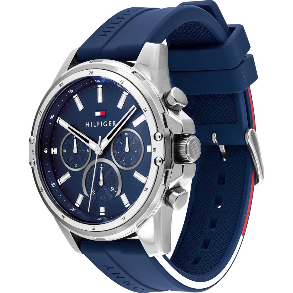 Tommy Hilfiger Мужские кварцевые часы Mason с синим силиконовым/резиновым ремешком 1791791