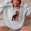 Christmas German Shepherd Hoodie Women Fashion Creative Animal Dog Lover Hooded Classic Long Sleeve with Pocket Women Sweatshirt