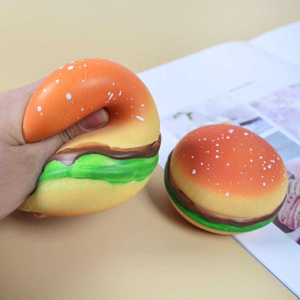 Squishy Hamburger Stress Ball Autism Sensory Toy Stress & Anxiety Relief  Toys Pinch Decompression Toy for Adult