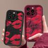 Мягкий чехол для телефона TPU с рисунком Love Lips для iPhone 16 Pro Max 15 Plus 14 Pro 13 12 11 XR XS 8 7, защита объектива, противоударный матовый бампер