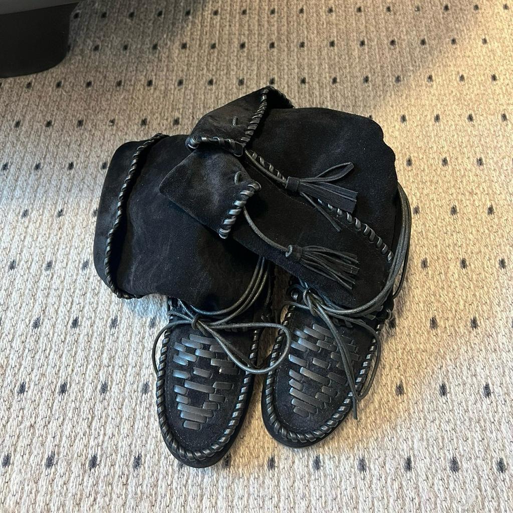 Женские ковбойские ботинки из коровьей кожи с внутренней платформой, ретро бахромой и ремешком, плетеные ботинки средней высоты, ботинки-мартин с оборками