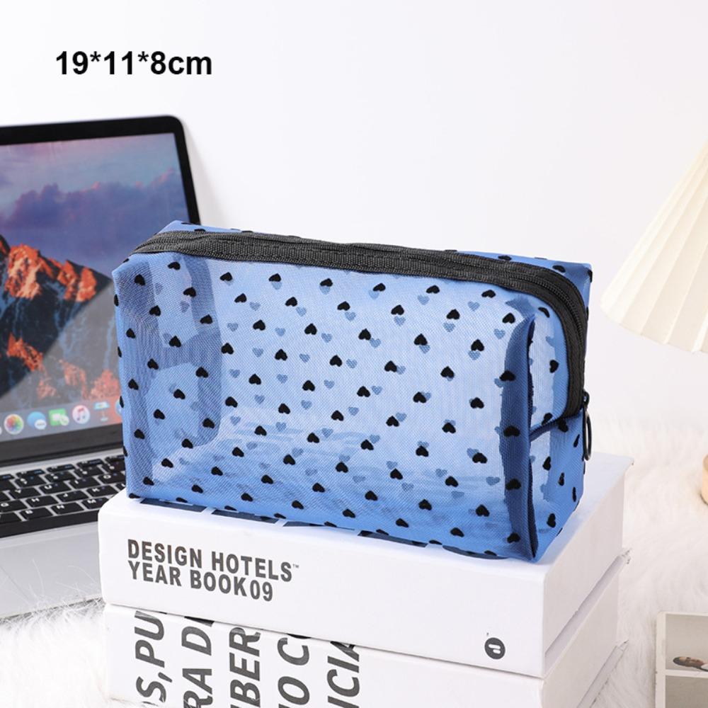 Multifunction Mesh Makeup Bag Blue/Purple Lipstick Organizer Bags Women Cosmetic Storage Pouch
