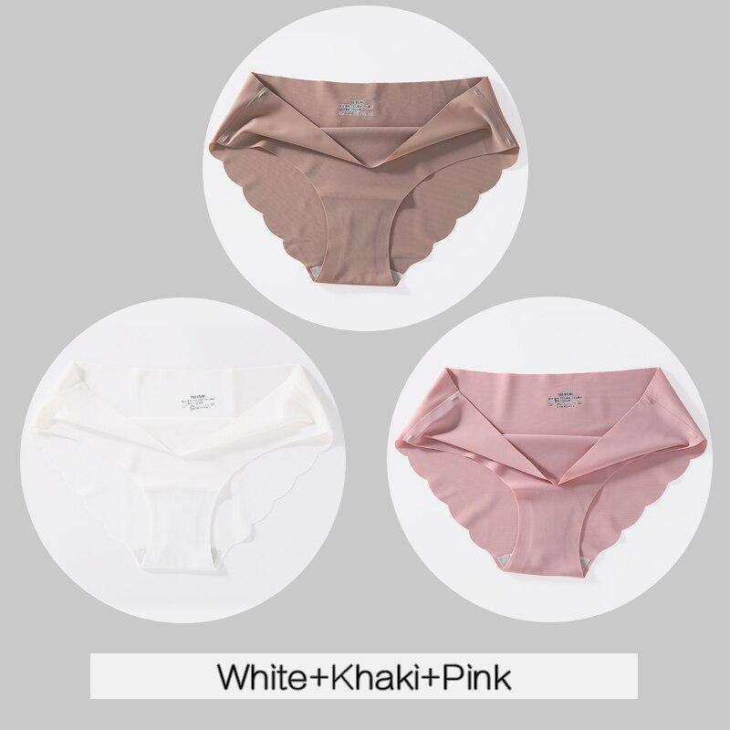 3PCS/Set Women Panties Sexy Seamless Underwear Pantys Lingerie for Female Underpants Soft Solid Color Low-Rise Briefs Intimates