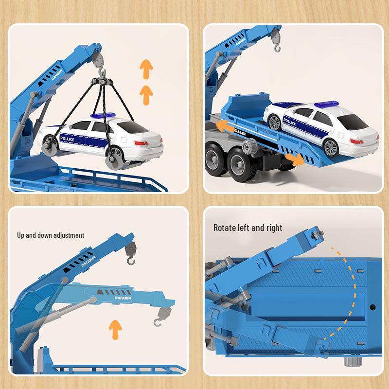 Extra Large Kids Tow Truck Crane & Small Cars Rescue Transport Toy