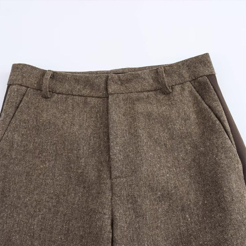 Женский универсальный винтажный тонкий костюм, комплект из двух предметов, осень-зима, однобортный пиджак с длинными рукавами и лацканами, прямые брюки