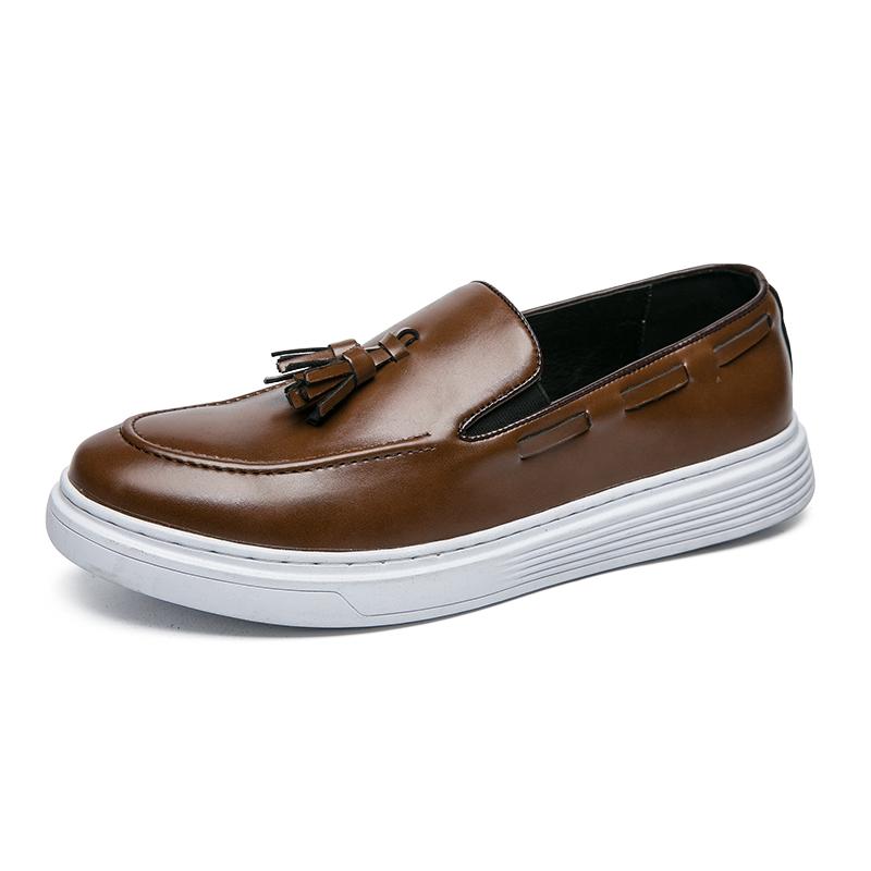 2024 Brand Soft Soled Comfortable Loafers Casual Versatile Men's Thick Soled Leather Shoes Men's Split Leather Shoes