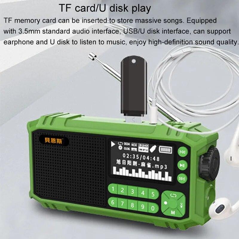 Многофункциональный FM-радио Портативный Bluetooth-динамик со светодиодным дисплеем Поддержка фонарика U-диск TF-карта AUX Дисплей времени Тексты песен