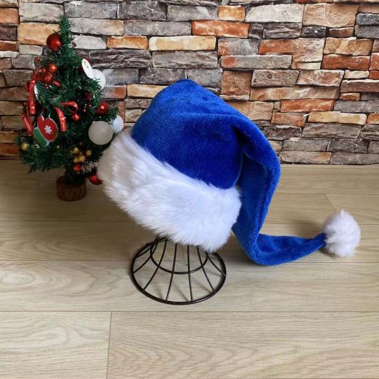 Santa Hat for Adults Unisex Velvet Comfort Extra Thicken Xmas Hat Christmas New Year Festive Party Decorative Holiday Hat
