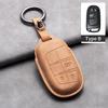 Leather Car Key Case Cover Shell For Jeep Chrysler 300 200 Dodge Charger Grand Cherokee Wrangler Compass Renegade For Fiat 500X