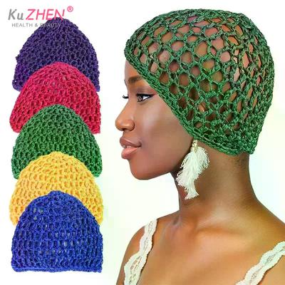 1 шт. Ажурная сетчатая crochet шапочка для волос, плетеная шапочка для волос, бонет, ночная шапочка, шапочка для сна для женщин, аксессуары для парика, головной убор для сна