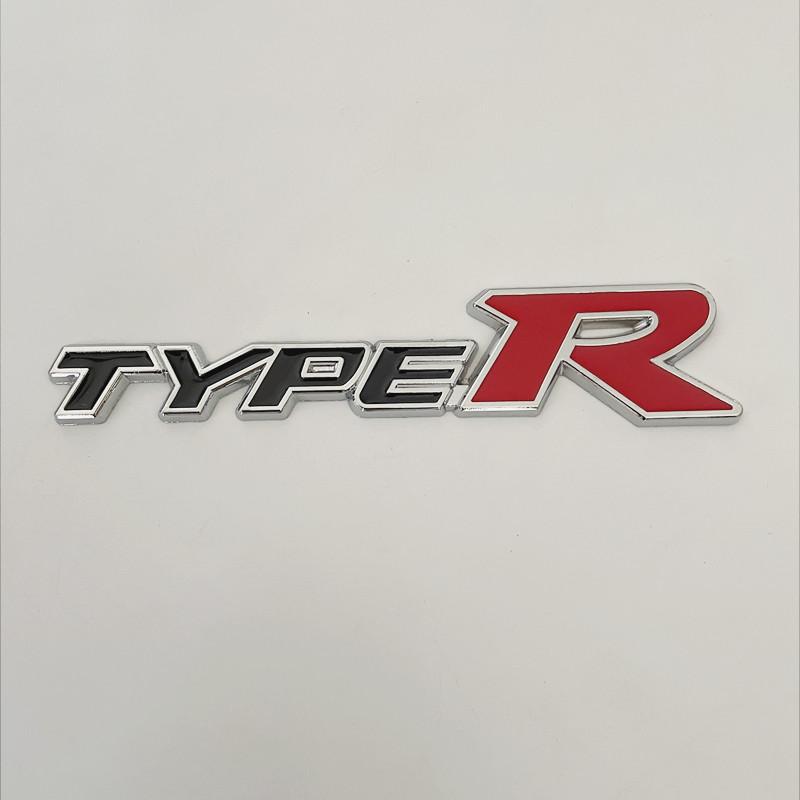 3D Metal Type R Logo Badge Car Front Grill Emblem For Honda Accord Civic FK2 FN2 EP3 Type S Type R Sticker Accessories