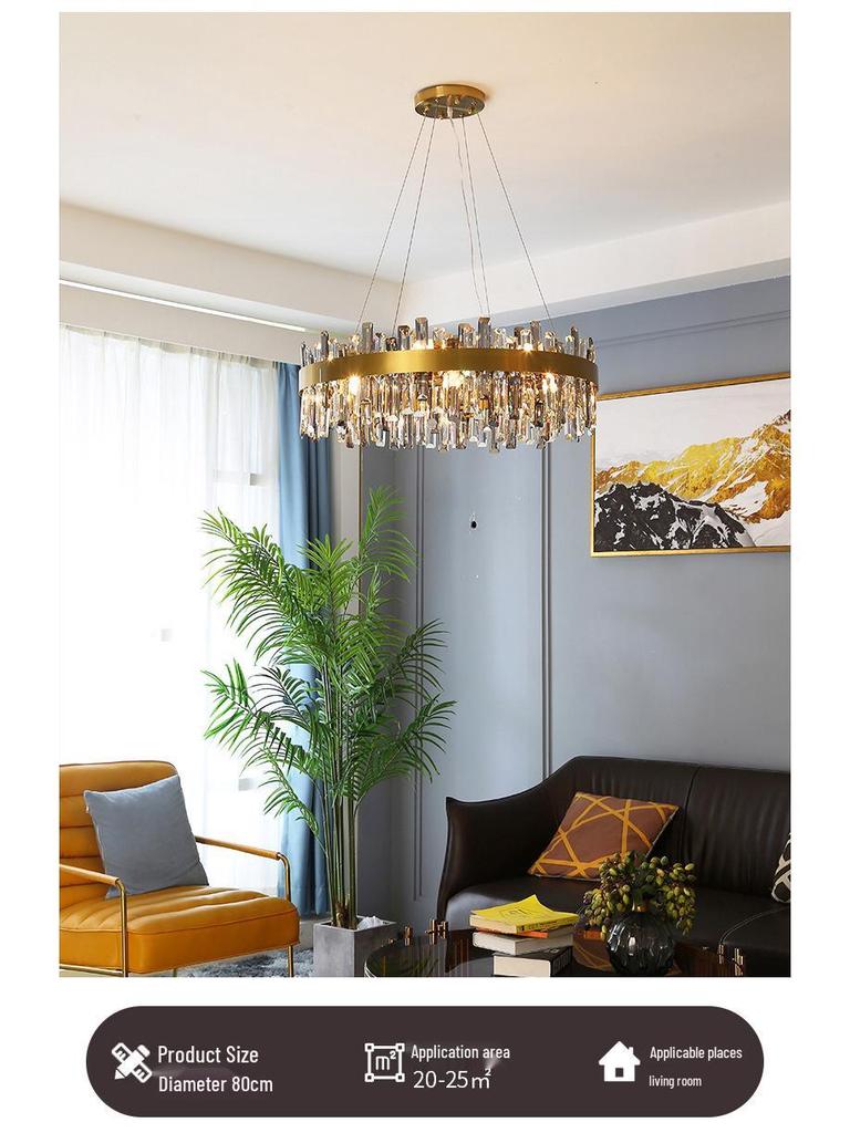 Элитная хрустальная люстра для современных пространств - Черная, Роскошное освещение для гостиной, спальни, бара, ресторана или виллы