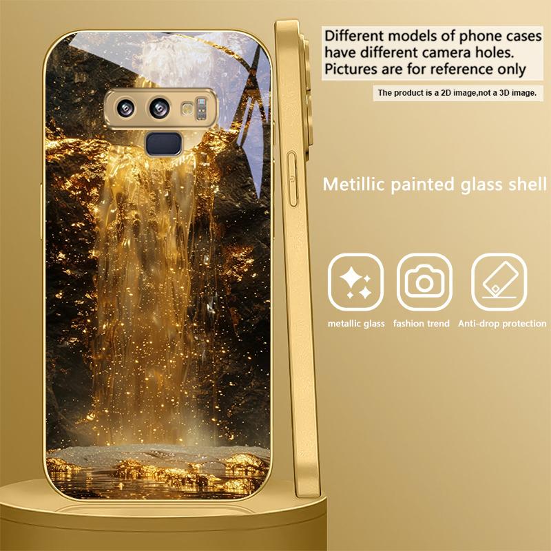 Великолепные пейзажи Для Samsung A 01 52S A04 A05S A10 A12 A13 22 23 24 36 42 M02 Note 10 20Ultra 8 9 Золотой стеклянный чехол для телефона