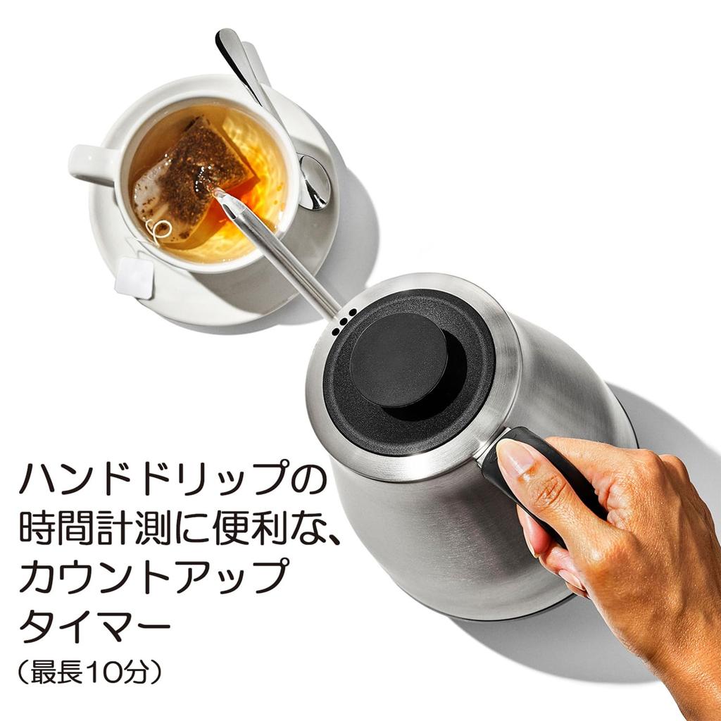 OXO Electric Kettle Coffee Drip Kettle Temperature Adjustment Warm Function with Timer 1.0L