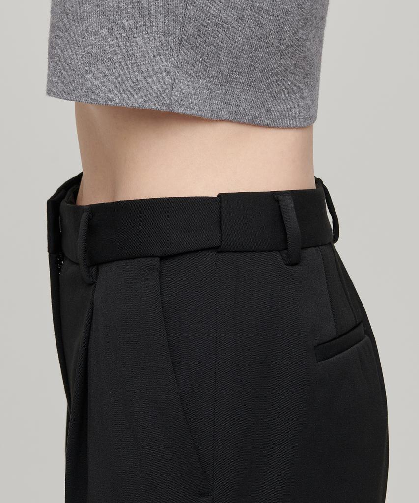MUSINSA STANDARD WOMAN Женские свободные зауженные брюки из плотного флиса на скрытой эластичной талии [Черный]