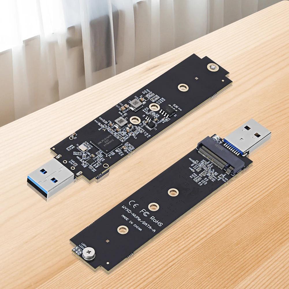 Адаптер NVME на USB 10 Гбит/с M.2 NVME USB 3.1 Адаптер Макс. 2 ТБ Двойной протокол NVMe SATA M2 SSD Плата для M.2 2230 2242 2260 2280 SSD