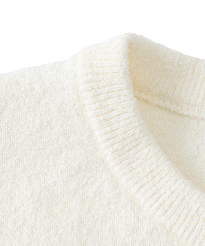 ANALOG MOOD Airy Cooling Round Short Sleeve Knit (Ivory)