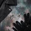 Женские черные ретро готические серьги-кресты в стиле капель масла - Уникальные висячие аксессуары