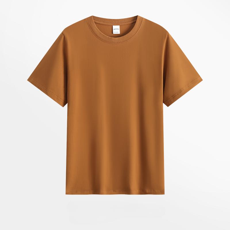 220 г Мужская хлопковая летняя футболка свободного кроя, однотонная футболка с круглым вырезом, повседневная уличная одежда с короткими рукавами