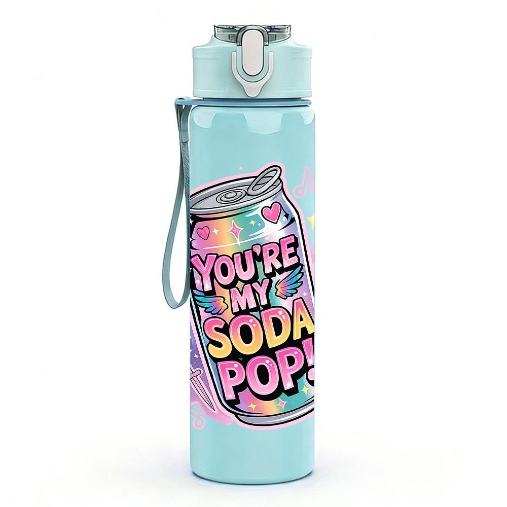 1PC Don’t Forget Today Pop Art Print 750ml Color Plastic Sports Water Bottle Leakproof Flip Straw Lid Suitable for Sports Office Home Use