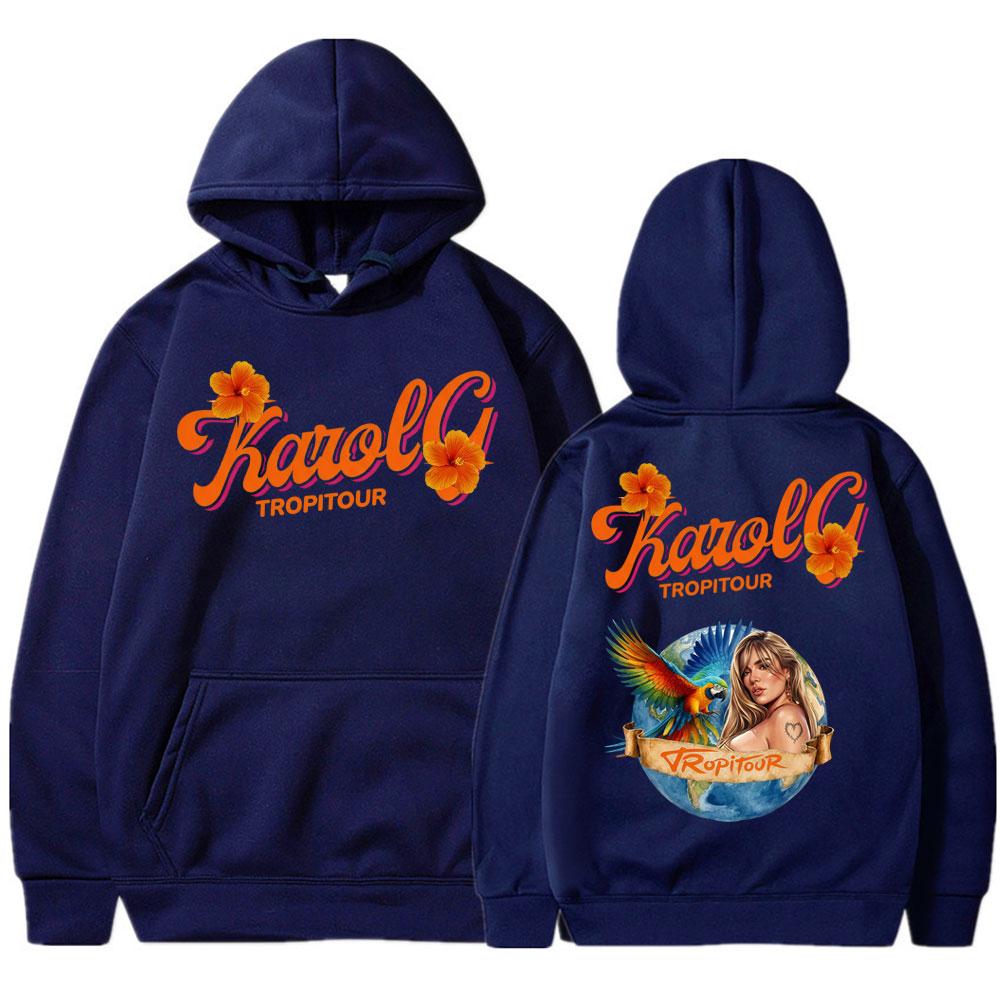 Karol G Tropicoqueta Tour Альбом Принт Худи Мужские Женские Мода Музыка Y2k Длинный Рукав Оверсайз Уличная Одежда