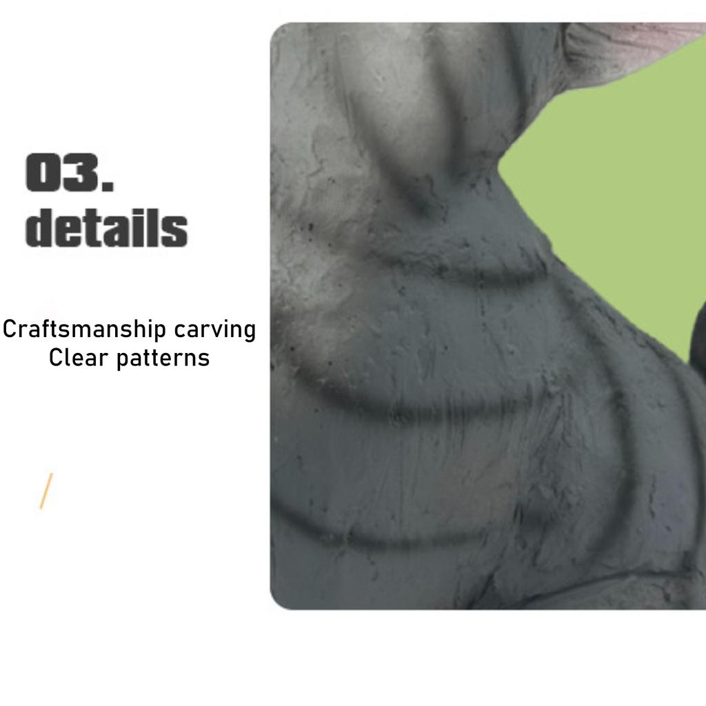 Solar-Powered Resin  Figurine Night Light Realistic Animal Sculpture Garden Decorative Ornament