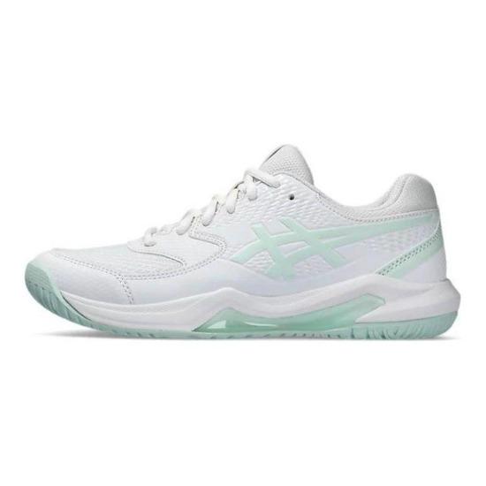 Asics Широкие белые бледно-голубые женские кроссовки Gel Dedicate 8 1042A235-102