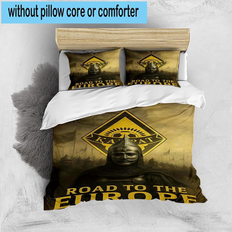 3PCS Yellow Black Kairat Bedding Set,Including 1pc Duvet Cover And 2pcs Pillowcases Perfect for Bedroom, Dormitory, Fan Christmas gift
