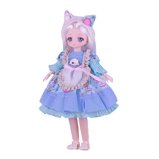 30CM 1/6 Ball Jointed Doll with Clothes Princess Lolita Dress BJD Doll Collectable Posable Action Figure Dress Up Doll Toy Girls Birthday Gift