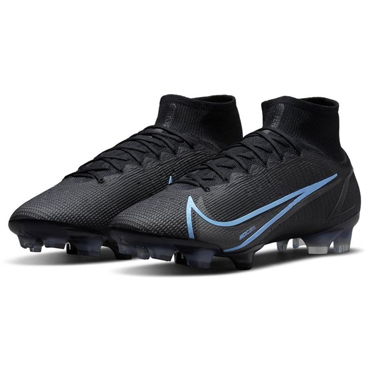 Nike Mercurial Superfly 8 Elite FG Black Photo Blue Мужские кроссовки Железно-серые CV0958-004