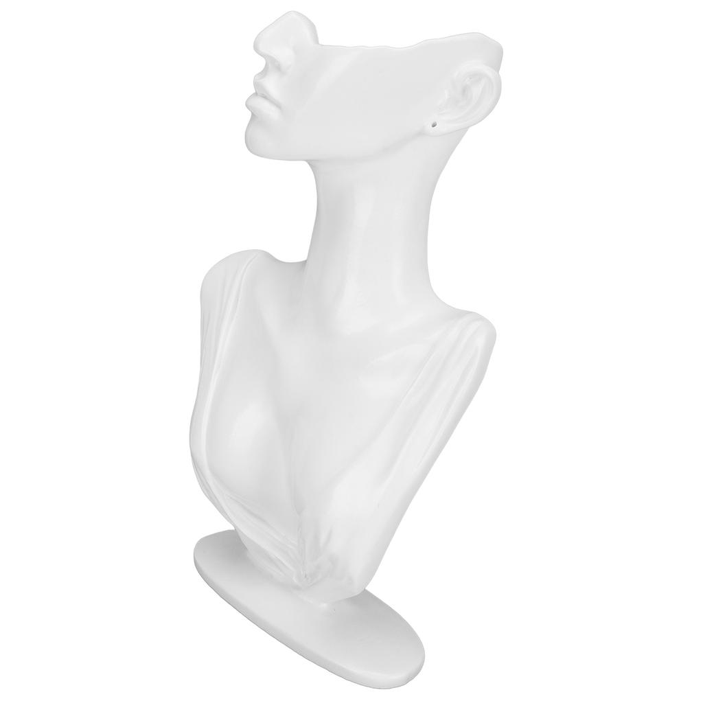 Resin Bust Display Stand Pendant Half Face Earring Display Mannequin Display Holder Organizer White