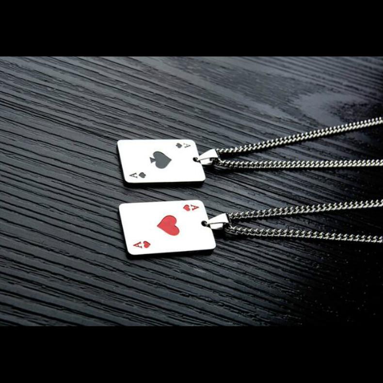 Ожерелье Steel Man Hip hop Spades Ожерелье для мужчин и женщин Персональный покерный кулон ARI