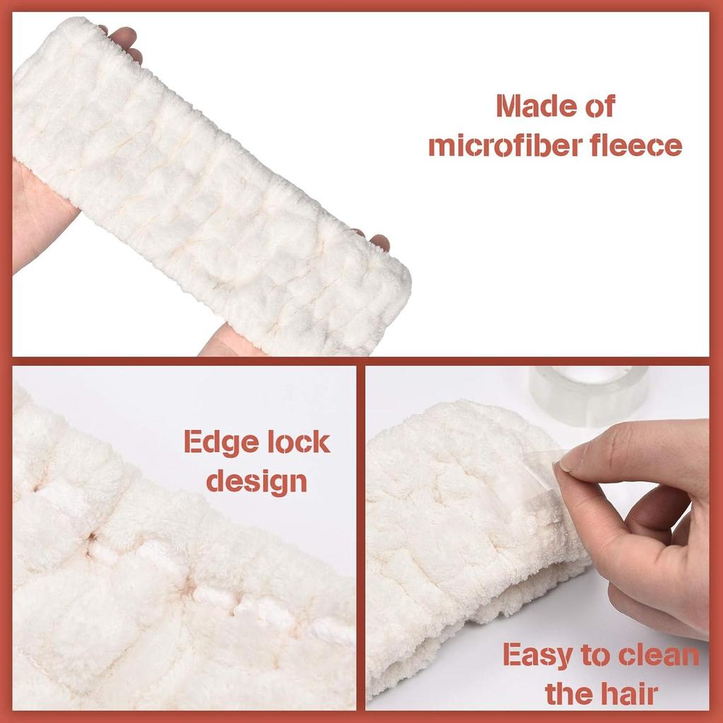 Спа-повязки для мытья лица или ухода за лицом, Набор из 2 повязок для ухода за кожей, Комбо для умывания с повязкой из махровой ткани, Повязка для волос