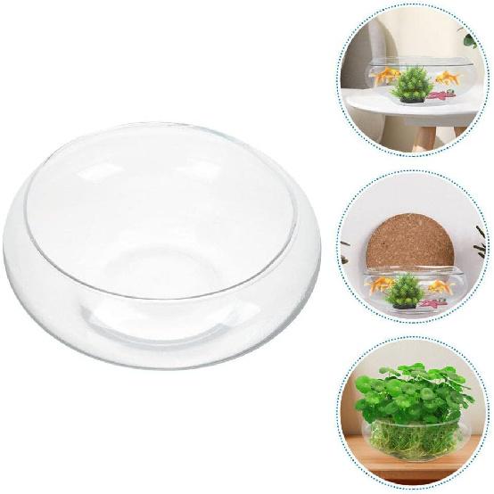VOSAREA Glass Vase Bowl Glass Bubble Bowl Terrarium Succulent Planter Air Plants Hydroponic Display Floating Candles Clear Bubble Bowl Fish Bowl
