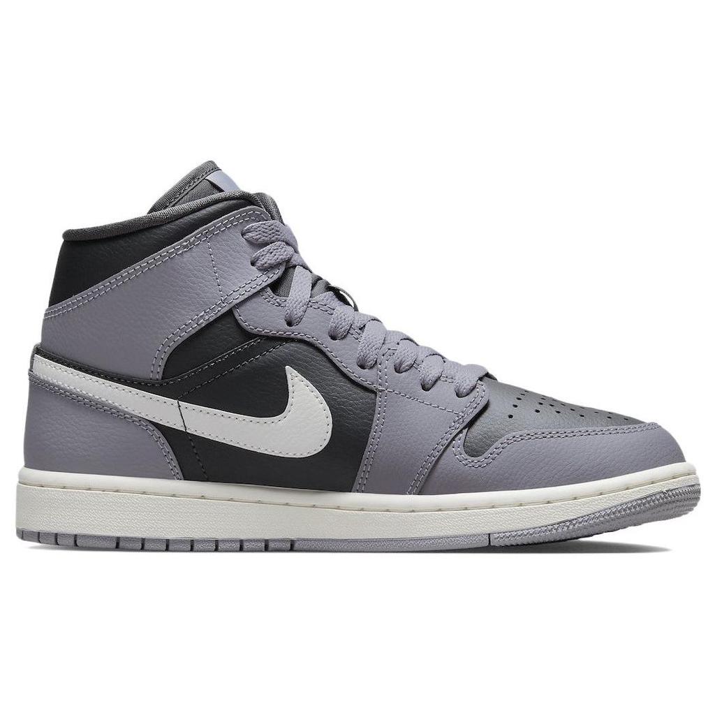 Air Jordan 1 Mid Cement Grey Women Sneakers Sail Anthracite BQ6472-022