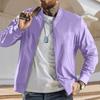 Men's Solid Color Baseball Jacket Versatile Trendy Jacket Casual Sports Stand Collar Coat