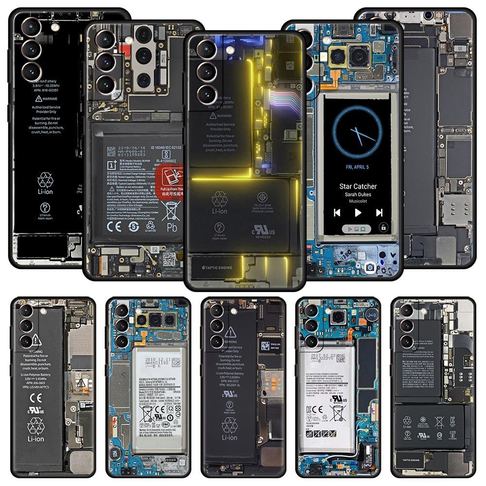 Чехол-накладка с рисунком печатной платы для Samsung Galaxy S26 S25 S24 S23 S22 S20 S21 FE Ultra S25 Edge Plus Мягкий ТПУ корпус
