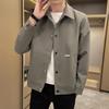 Весна и осень Новая мода Повседневная куртка с лацканами Простой однотонный свободный молодежный инструментальный пиджак