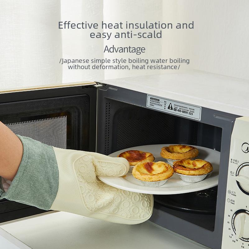 Силиконовые термостойкие кухонные перчатки — нескользящие, легко моются, для выпечки и использования в микроволновой печи