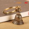 1PCS Brass Chinese Zodiac Animals Heads Bell Keychain Pendants Jewelry Vintage